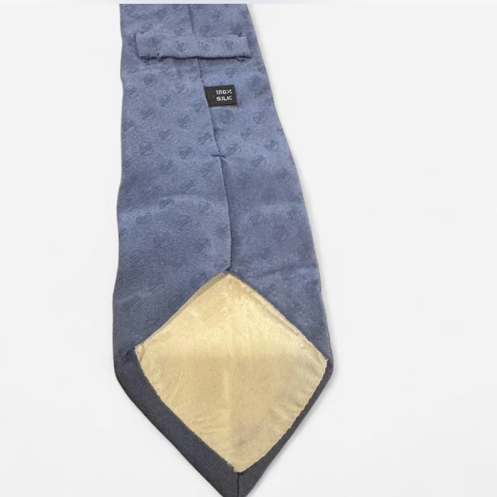 Clappers New York Silk Necktie Men's Blue Tonal Monogram Classic 53